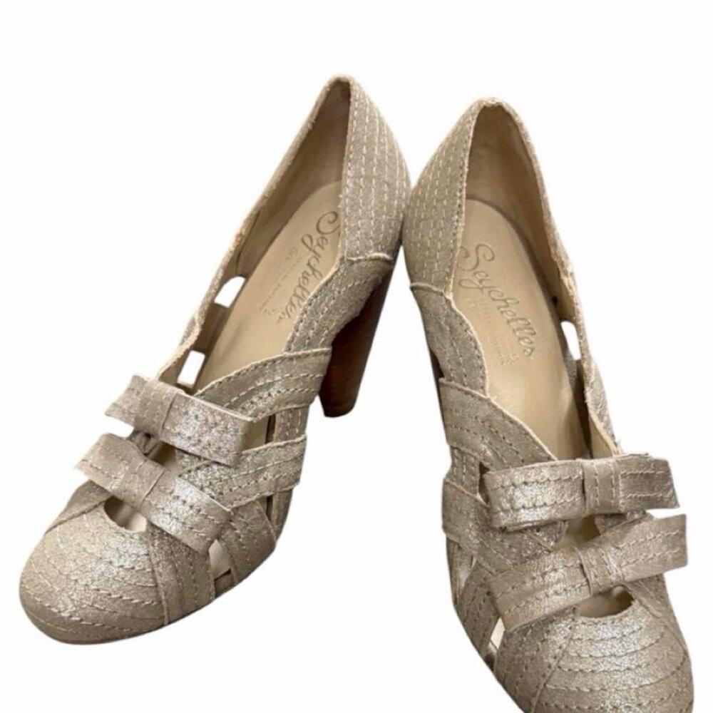 Seychelles womens metallic taupe heeled